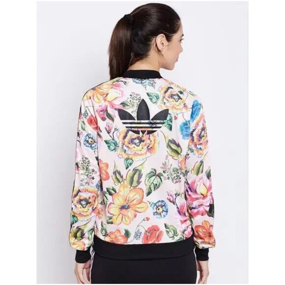 Adidas x Farm Rio Women’s Sz XS Floral Track Jacket Tropical Flotilla Full Zip - Picture 2 of 14